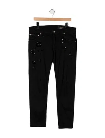 Pre-owned Dolce & Gabbana Skinny Leg Pants In Black