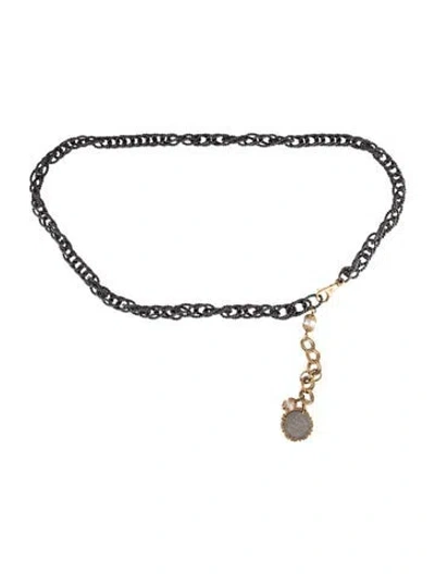 Pre-owned Dolce & Gabbana Skinny Metal Chain-link Belt In Grey