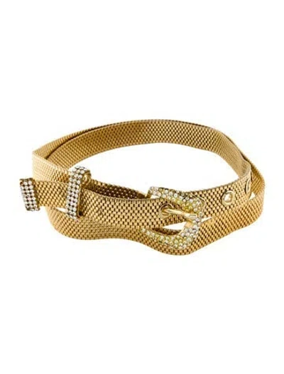 Pre-owned Dolce & Gabbana Skinny Metal Waist Belt In Gold