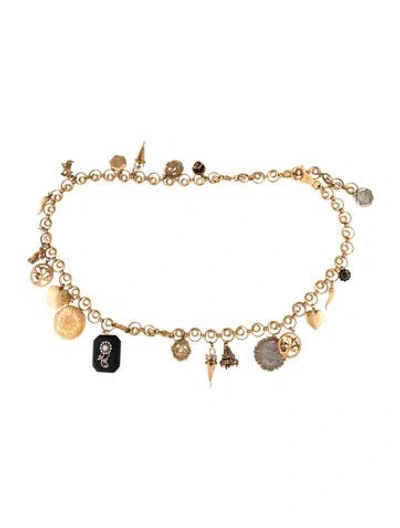 Pre-owned Dolce & Gabbana Skinny Metal Waist Belt In Gold