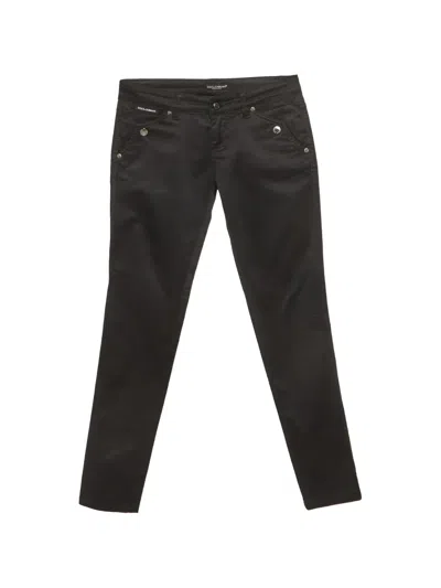 Pre-owned Dolce & Gabbana Skinny Trousers In Black