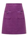 Dolce & Gabbana Textured Mini Skirt In Purple