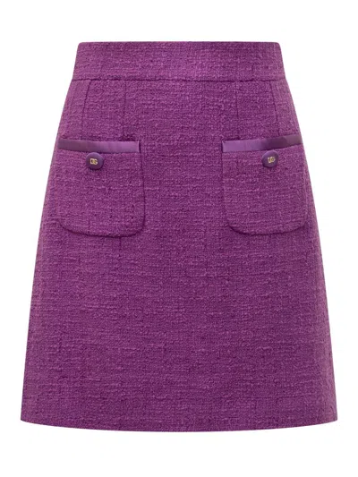 Dolce & Gabbana Textured Mini Skirt In Purple