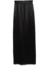Dolce & Gabbana High Waist Satin Finish Skirt With Side Pockets In Black