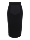 Dolce & Gabbana Midi Skirt In Powernet And Satin In Black