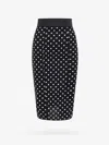 Dolce & Gabbana Polka-dot Print Pencil Skirt In Black