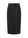Dolce & Gabbana Wool Crepe Knee-length Pencil Skirt In Black