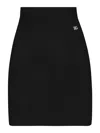 Dolce & Gabbana Short Stretch Viscose Knit Skirt With Dg Logo In Black
