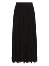 Dolce & Gabbana Gonna Midi In Chiffon And Black Lace In Black