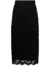 Dolce & Gabbana Lace Scalloped-hem Midi Skirt In Black