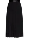Dolce & Gabbana High Waist Pleated Georgette Midi Skirt In Black