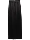 Dolce & Gabbana High Waist Satin Finish Skirt With Side Pockets In Black