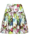 Dolce & Gabbana Floral-print Pleated Miniskirt In Multicolour