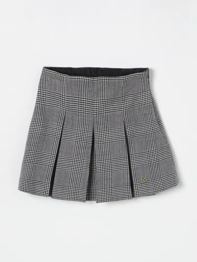 Dolce & Gabbana Kids' Houndstooth Mini Skirt In 黑色