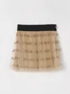Dolce & Gabbana Tulle Dg Logo Skirt In Gold