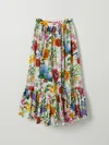 Dolce & Gabbana Printed Cotton Maxi Skirt In Multicolor