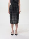 Dolce & Gabbana Polka Dot Print Midi Pencil Skirt In 黑色