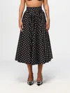 Dolce & Gabbana "polka Dot Printed Midi Skirt With In Schwarz