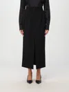 Dolce & Gabbana Wool-blend Midi Tuxedo Skirt In Schwarz