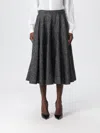 Dolce & Gabbana Wool-blend Dotted Skirt In Gray