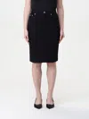 Dolce & Gabbana High-waisted Denim Midi Skirt With Back Pockets In Multicolor