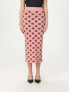 Dolce & Gabbana High-waist Sheath Skirt With Dg Jacquard Logo In Pink