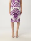 Dolce & Gabbana Maiolica Print Stretch Silk Skirt In Multi