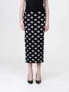 Dolce & Gabbana Chic Black Mambo Midi Skirt With White Pots In White