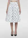 Dolce & Gabbana Polka Dots Drill Midi Skirt In Weiss