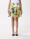 Dolce & Gabbana Rose Print Pleated Mini Skirt In Gelb