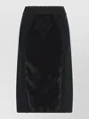 Dolce & Gabbana Skirt Featuring Lace Inserts And Elastic Waistband In Black