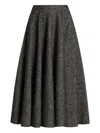 Dolce & Gabbana Midi Circle Skirt In A Dotted Wool Blend In Gray