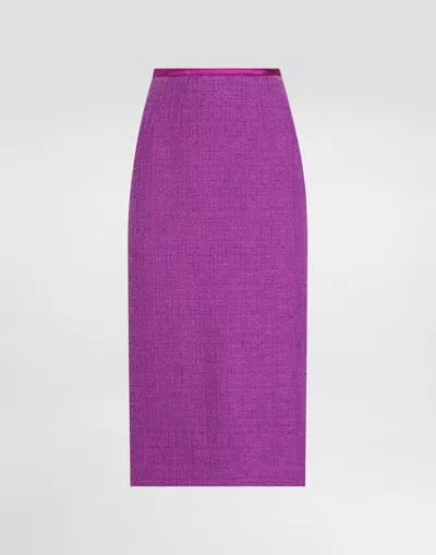 Dolce & Gabbana Skirt In Rachel Tweed In Purple