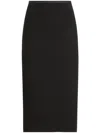 Dolce & Gabbana Cady Calf-length Skirt With Slits In Black