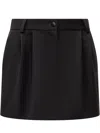 Dolce & Gabbana Dolce&gabbana Virgin Wool & Silk Blend Gabardine Tuxedo Skirt In Nero