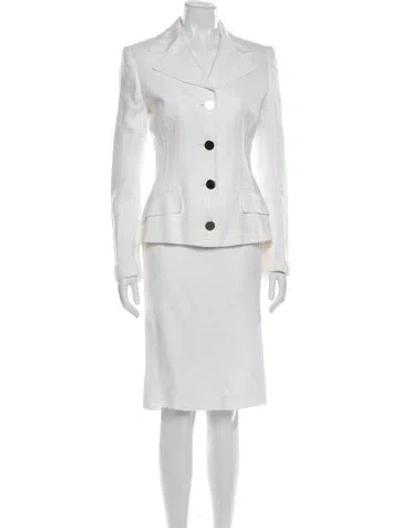 Pre-owned Dolce & Gabbana Skirt Suit In White