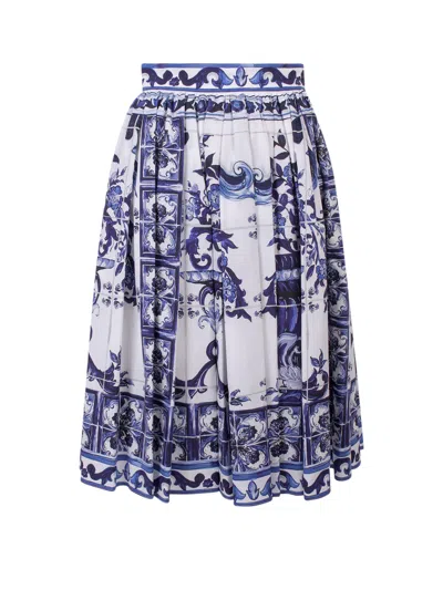 Dolce & Gabbana Skirt In Tn Blu/bco