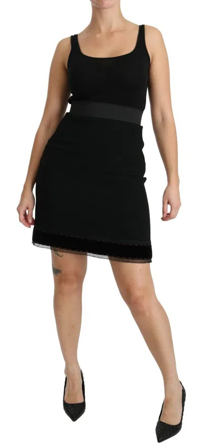 Pre-owned Dolce & Gabbana Skirt Viscose Black A-line High Waist Mini It38/us4/xs Rrp $800