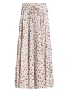 Dolce & Gabbana Drawstring Floral Midi Skirt In White