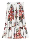 Dolce & Gabbana Flower Bouquet-print Poplin Skirt In Multi