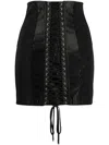Dolce & Gabbana Skirt With Lace-up Detail In Black