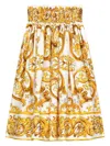 Dolce & Gabbana Majolica-print Cotton Skirt In Yellow