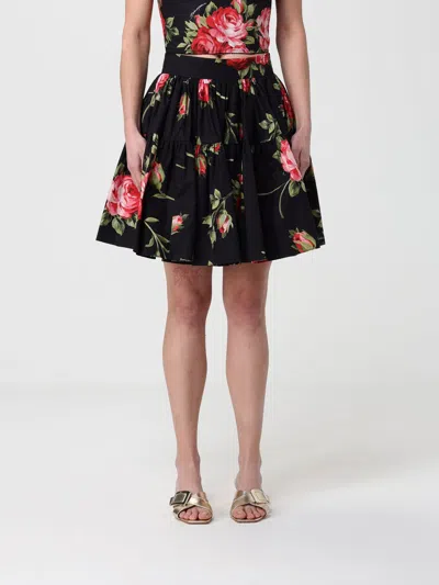 Dolce & Gabbana Black Mini Skirt With Floral Print Dolce E Gabbana
