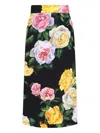 Dolce & Gabbana Multicolor Shirt With Oversize Pointed Collar And All-over Floral Motif In Silk Stretch Woman