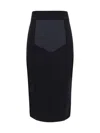 Dolce & Gabbana Midi Black Skirt With Quilted Detail In Fabric Woman