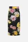 Dolce & Gabbana Multicolor Shirt With Oversize Pointed Collar And All-over Floral Motif In Silk Stretch Woman