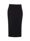 Dolce & Gabbana Longuette High-waisted Knee-length Skirt With Back Slit In Black