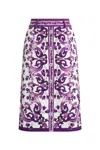 Dolce & Gabbana Graphic-print Midi Skirt In Purple