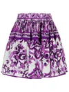 Dolce & Gabbana Women Maiolica Print Poplin Mini Skirt