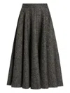 Dolce & Gabbana Midi Circle Skirt In A Dotted Wool Blend In Gray